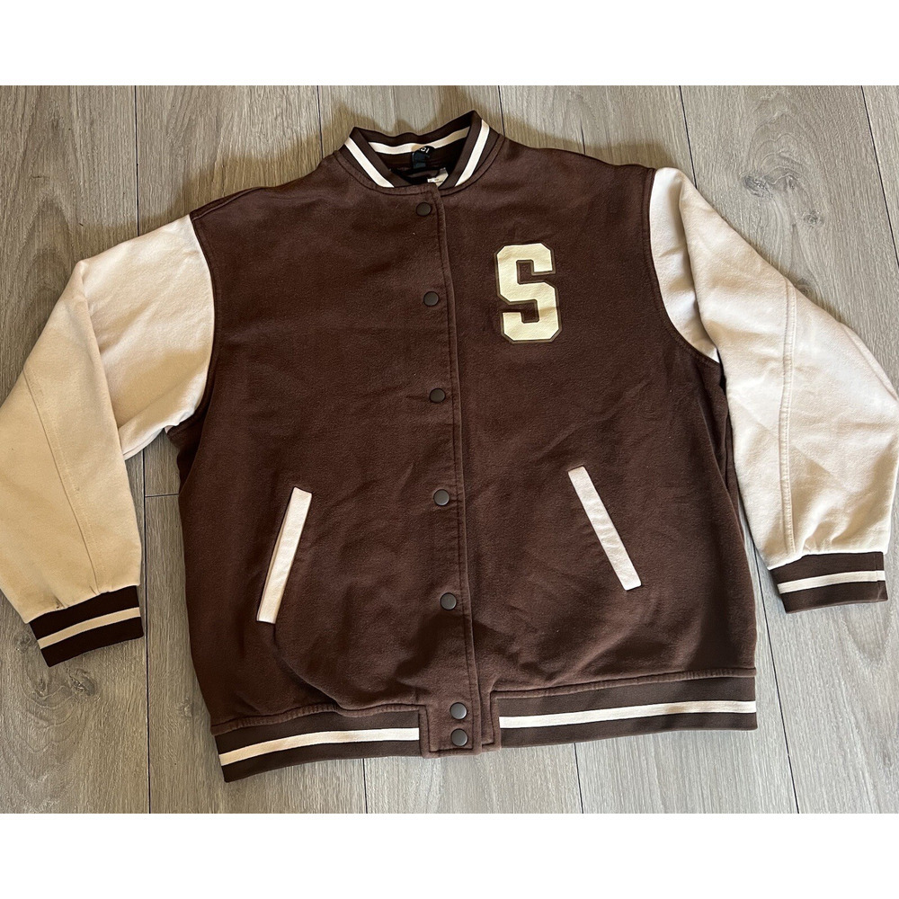 H&M Unisex College Varsity Jacket Classic Letterman Snap Button LettermanSeattle - Picture 3 of 11